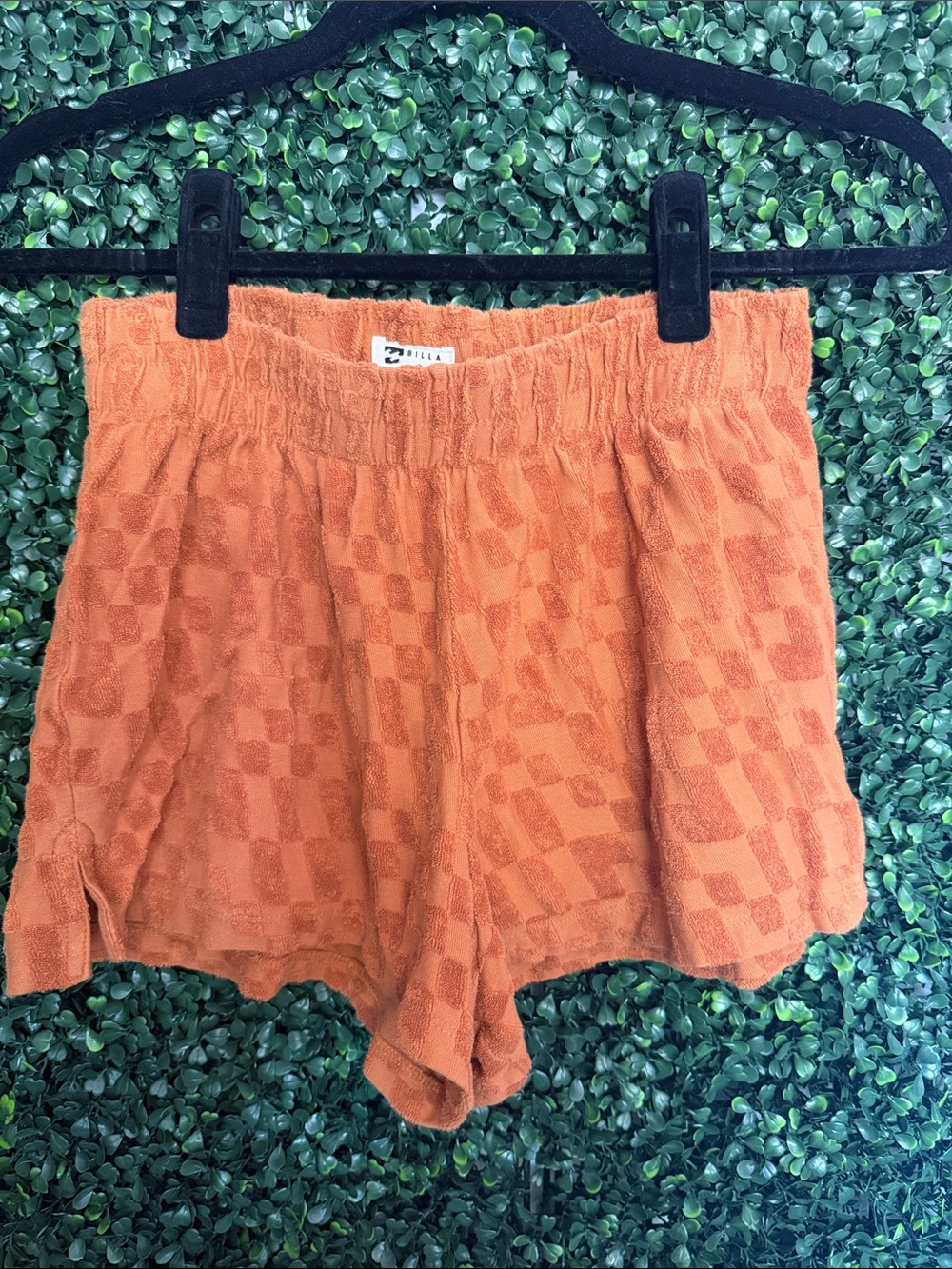 Billabong Orange Checker Terry Lounge Shorts